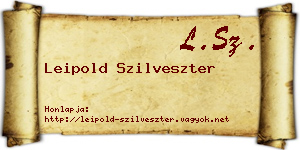 Leipold Szilveszter névjegykártya