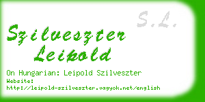 szilveszter leipold business card